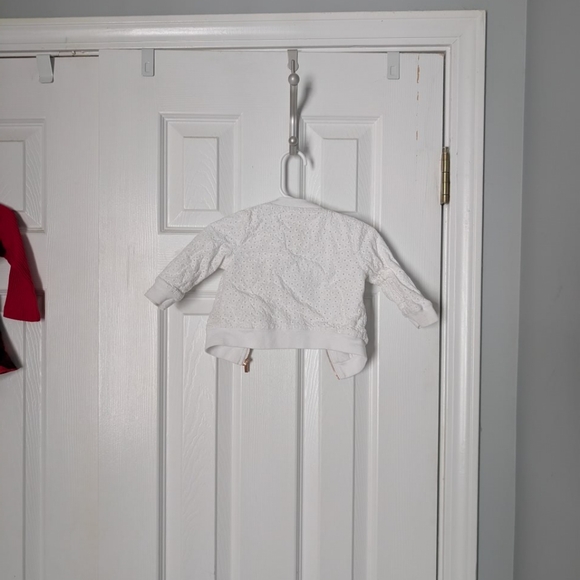 Cat & Jack Eyelet White Zip Jacket 6-9m - Picture 8 of 9